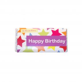 Happy Birthday - Belgian Milk Chocolate Bar - 75g - Stars - M12222.7
